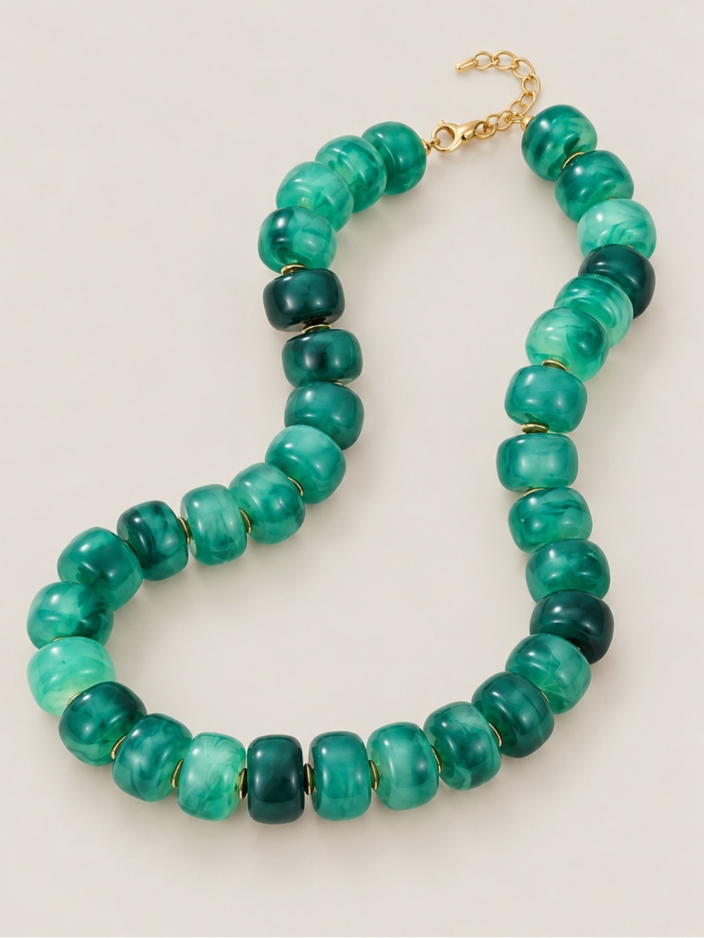 New! Jade Green Beaded Colorful Statement Necklace NWOT